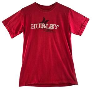 Y2K Hurley Kids T-Shirt Red Size L